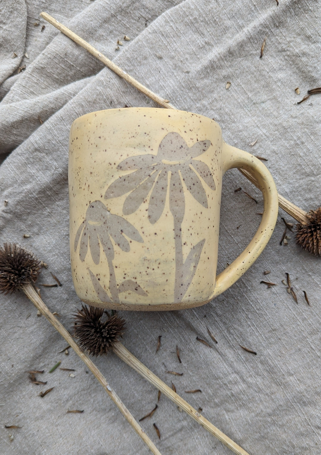 Yellow Coneflower Mug 14-16 oz