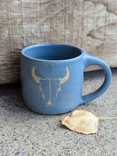 Load image into Gallery viewer, Blue Bison Skull Mug 10-12oz
